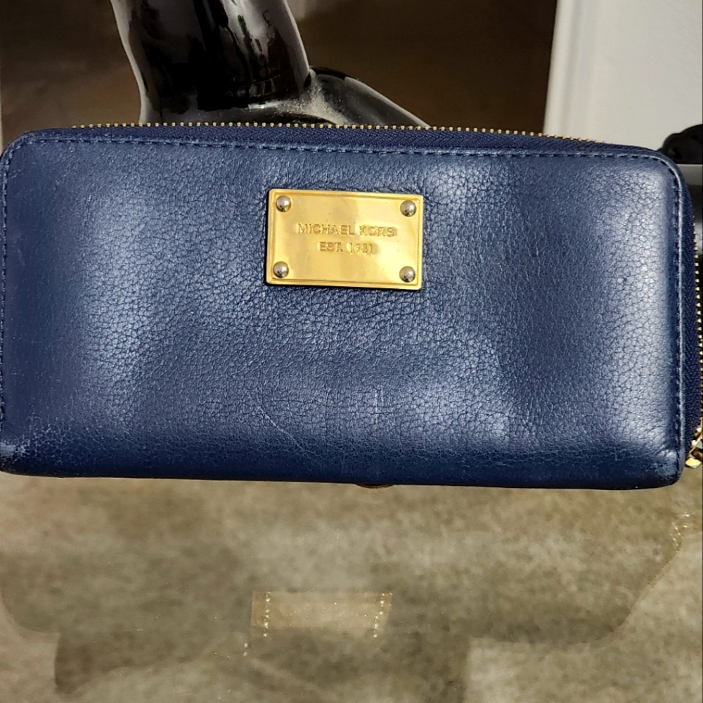 Michael Kors Dark Blue Leather Wallet
